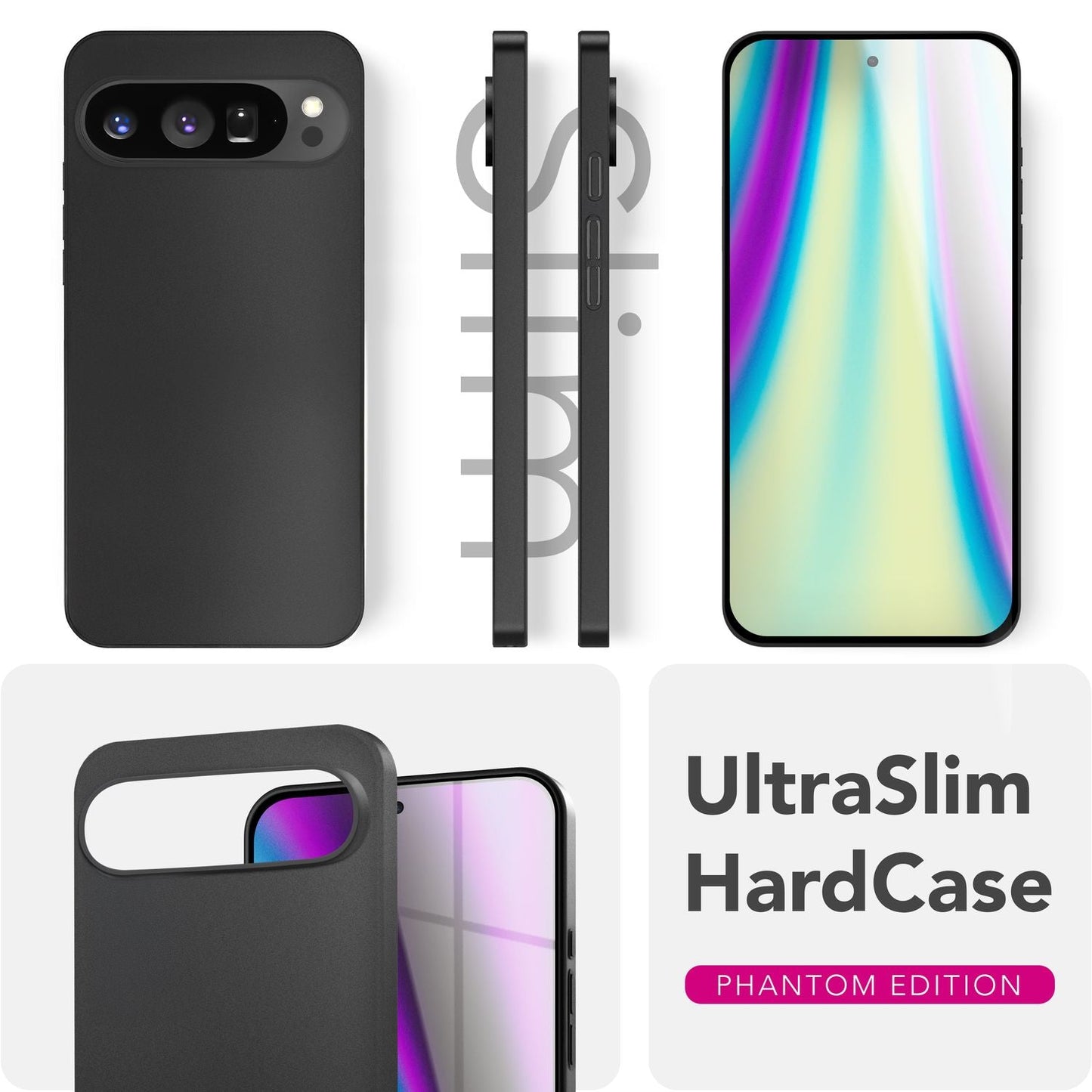 NALIA Ultra Slim Hardcase für Google Pixel 9 Pro XL – Matt & 0.3mm Dünn – PHANTOM (Hauchdünnes Cover & Kamera-Vollschutz) – Marke aus Berlin