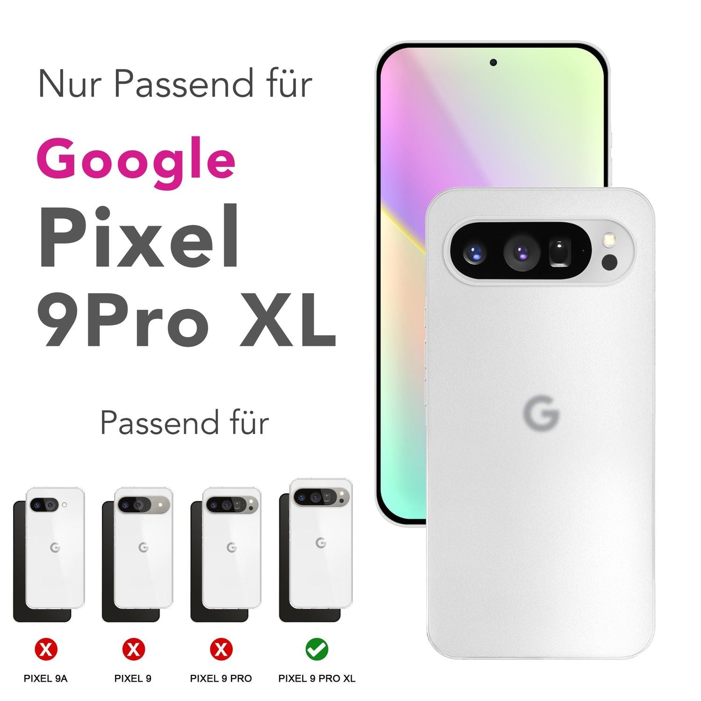 NALIA Ultra Slim Hardcase für Google Pixel 9 Pro XL – Matt & 0.3mm Dünn – PHANTOM (Hauchdünnes Cover & Kamera-Vollschutz) – Marke aus Berlin