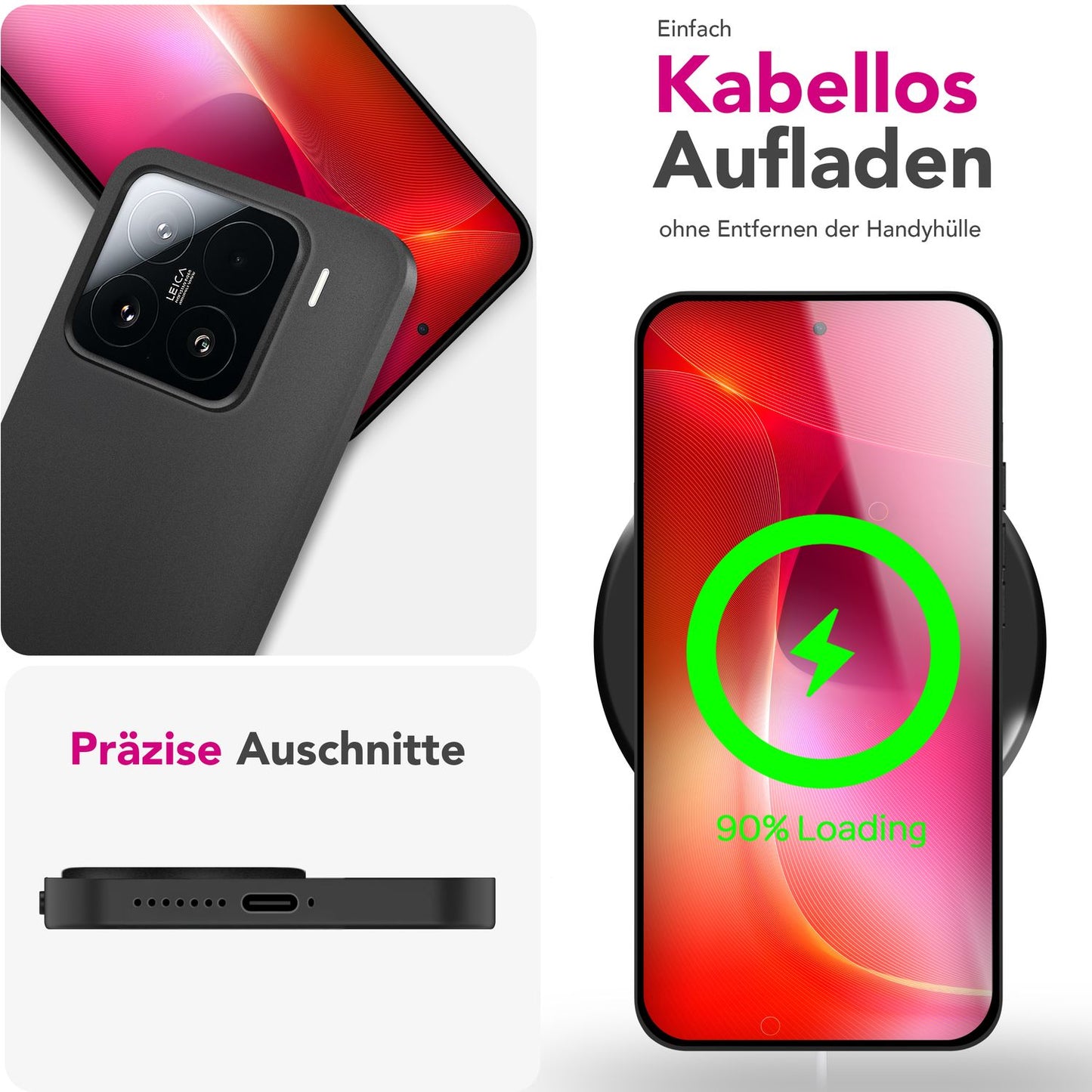 NALIA Ultra Slim Hardcase für Xiaomi 15 – Matt & 0.3mm Dünn – PHANTOM (Hauchdünnes Cover & Kamera-Vollschutz) – Marke aus Berlin