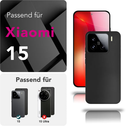 NALIA Ultra Slim Hardcase für Xiaomi 15 – Matt & 0.3mm Dünn – PHANTOM (Hauchdünnes Cover & Kamera-Vollschutz) – Marke aus Berlin