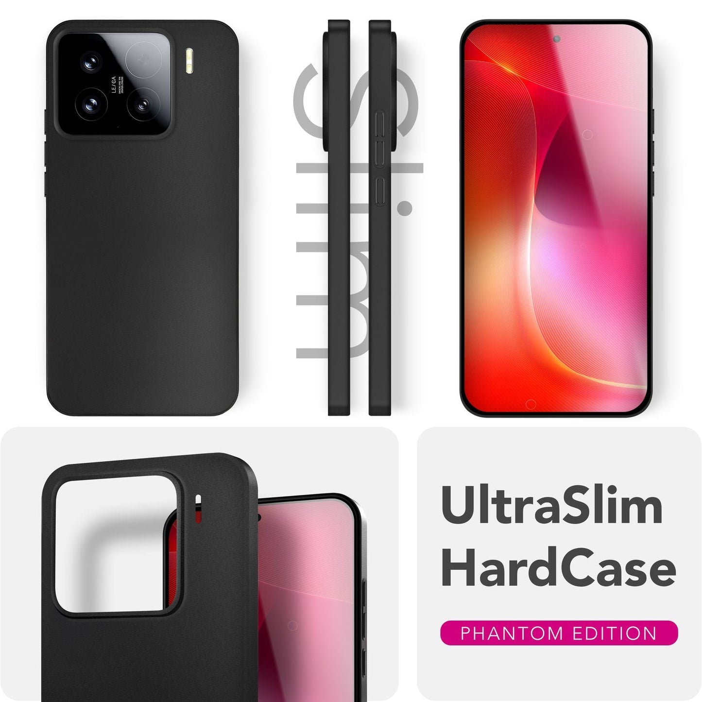 NALIA Ultra Slim Hardcase für Xiaomi 15 – Matt & 0.3mm Dünn – PHANTOM (Hauchdünnes Cover & Kamera-Vollschutz) – Marke aus Berlin