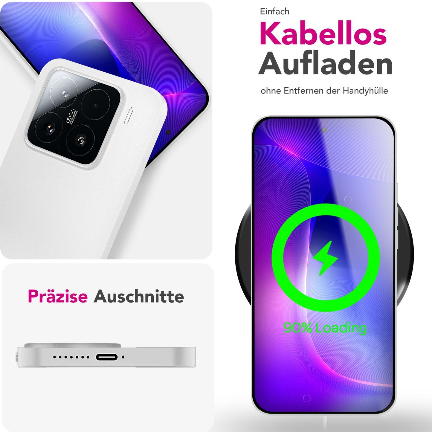 NALIA Ultra Slim Hardcase für Xiaomi 15 – Matt & 0.3mm Dünn – PHANTOM (Hauchdünnes Cover & Kamera-Vollschutz) – Marke aus Berlin