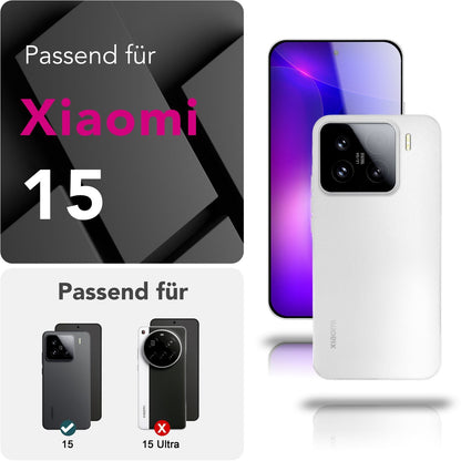 NALIA Ultra Slim Hardcase für Xiaomi 15 – Matt & 0.3mm Dünn – PHANTOM (Hauchdünnes Cover & Kamera-Vollschutz) – Marke aus Berlin