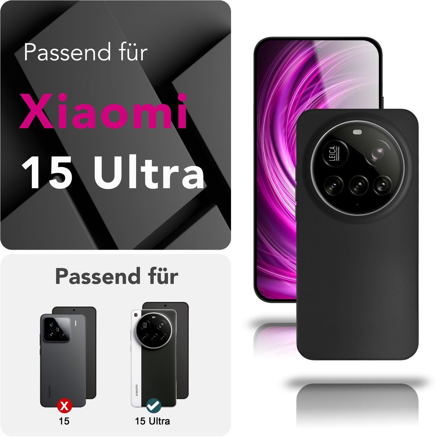 NALIA Ultra Slim Hardcase für Xiaomi 15 Ultra – Matt & 0.3mm Dünn – PHANTOM (Hauchdünnes Cover & Kamera-Vollschutz) – Marke aus Berlin