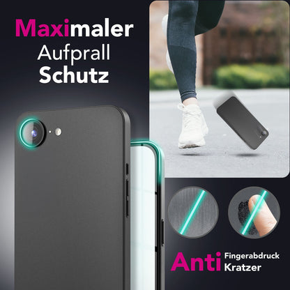 NALIA Ultra Slim Hardcase für iPhone 16e / 17e – Matt & 0.3mm Dünn – PHANTOM (Hauchdünnes Cover & Kamera-Vollschutz) – Marke aus Berlin