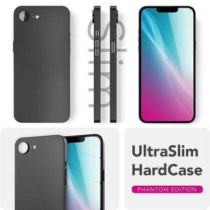 NALIA Ultra Slim Hardcase für iPhone 16e / 17e – Matt & 0.3mm Dünn – PHANTOM (Hauchdünnes Cover & Kamera-Vollschutz) – Marke aus Berlin