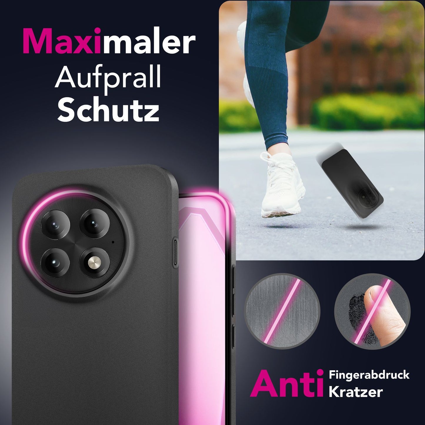 NALIA Ultra Slim Hardcase für OnePlus 13 – Matt & 0.3mm Dünn – PHANTOM (Hauchdünnes Cover & Kamera-Vollschutz) – Marke aus Berlin
