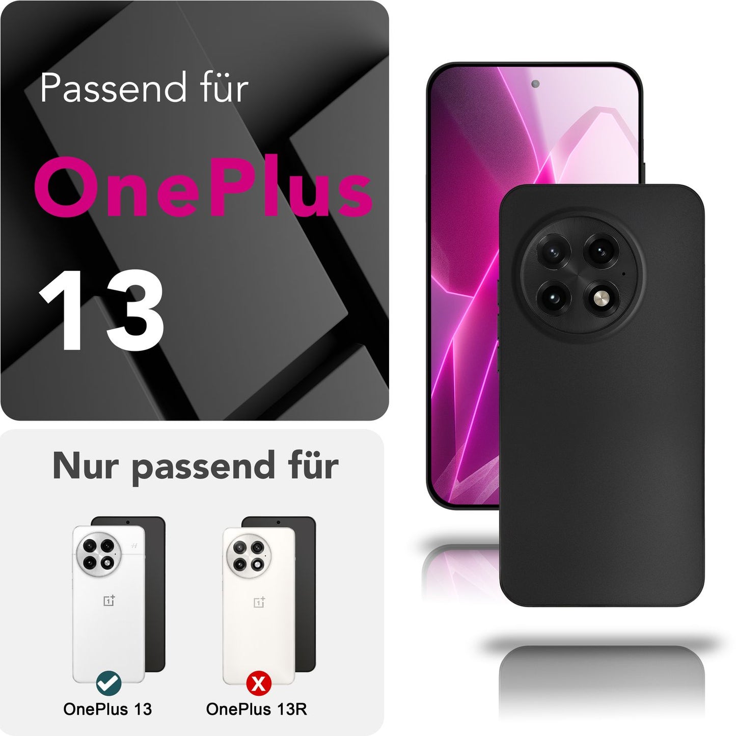 NALIA Ultra Slim Hardcase für OnePlus 13 – Matt & 0.3mm Dünn – PHANTOM (Hauchdünnes Cover & Kamera-Vollschutz) – Marke aus Berlin