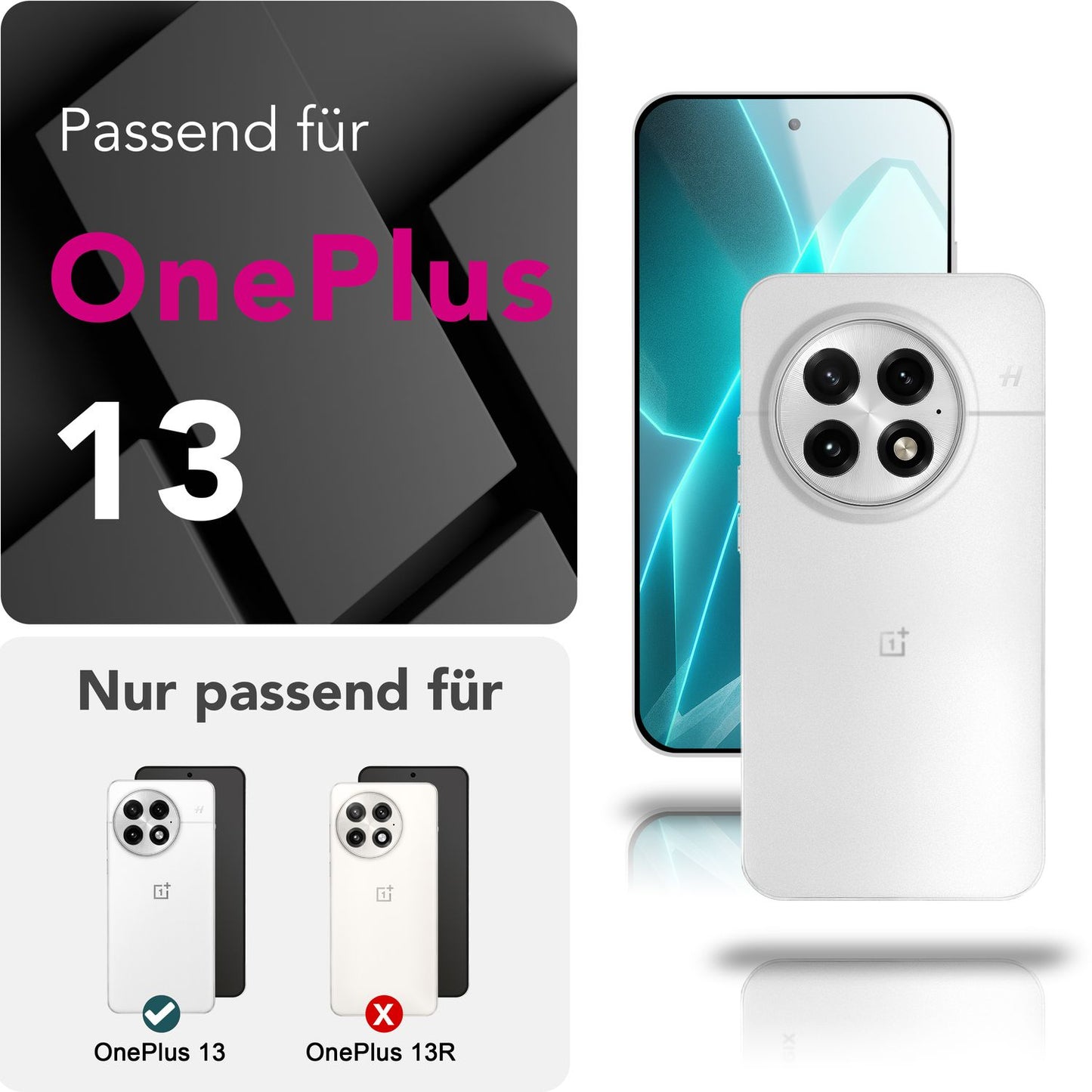 NALIA Ultra Slim Hardcase für OnePlus 13 – Matt & 0.3mm Dünn – PHANTOM (Hauchdünnes Cover & Kamera-Vollschutz) – Marke aus Berlin