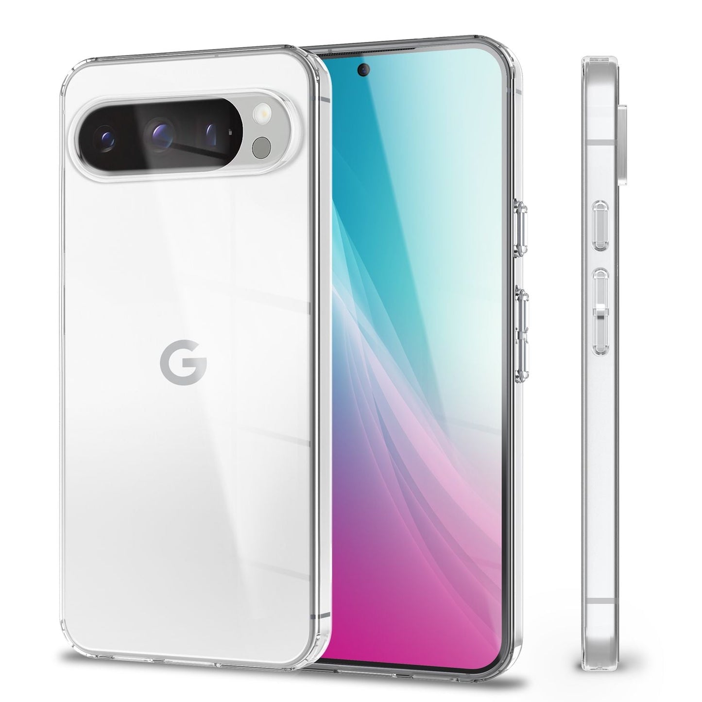 NALIA Transparente Silikonhülle für Google Pixel 9 Pro – Anti-Gelb & Rutschfest – GLAZE (Handyhülle Kristallklar, Schlank & Stoßfest) – Marke aus Berlin