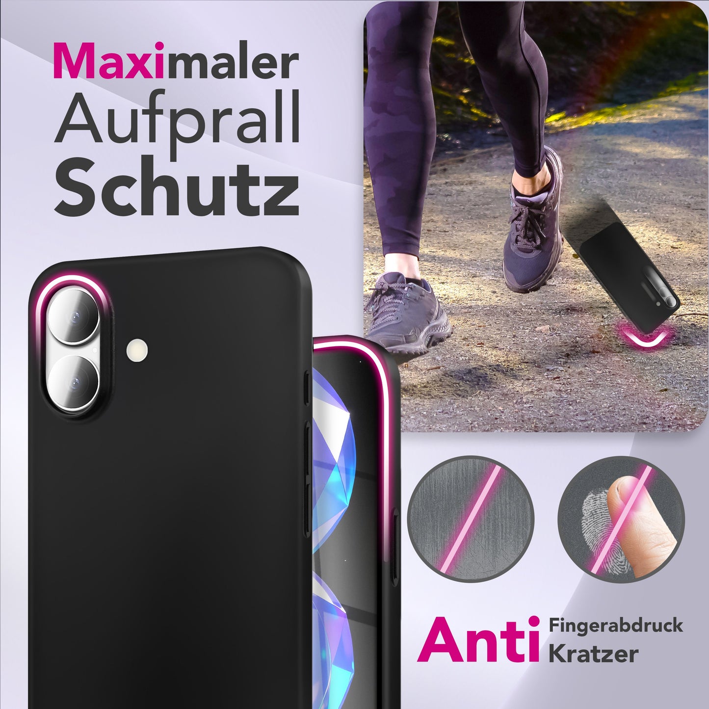 NALIA Ultra Slim Hardcase für iPhone 17 – Matt & 0.3mm Dünn – PHANTOM (Hauchdünnes Cover & Kamera-Vollschutz) – Marke aus Berlin