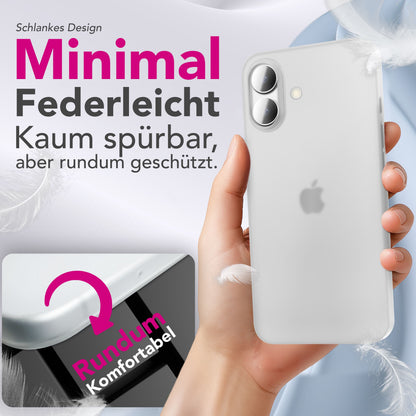 NALIA Ultra Slim Hardcase für iPhone 17 – Matt & 0.3mm Dünn – PHANTOM (Hauchdünnes Cover & Kamera-Vollschutz) – Marke aus Berlin
