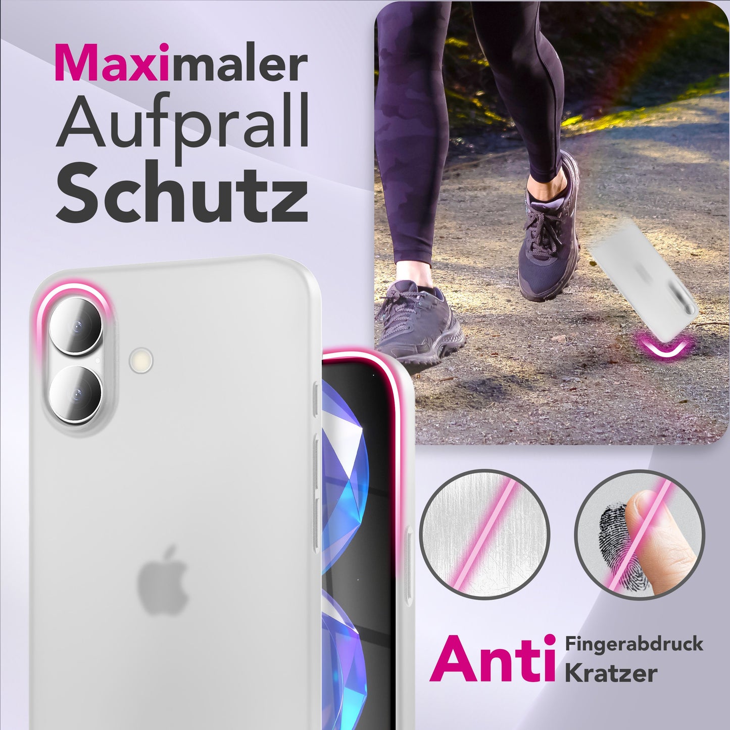 NALIA Ultra Slim Hardcase für iPhone 17 – Matt & 0.3mm Dünn – PHANTOM (Hauchdünnes Cover & Kamera-Vollschutz) – Marke aus Berlin