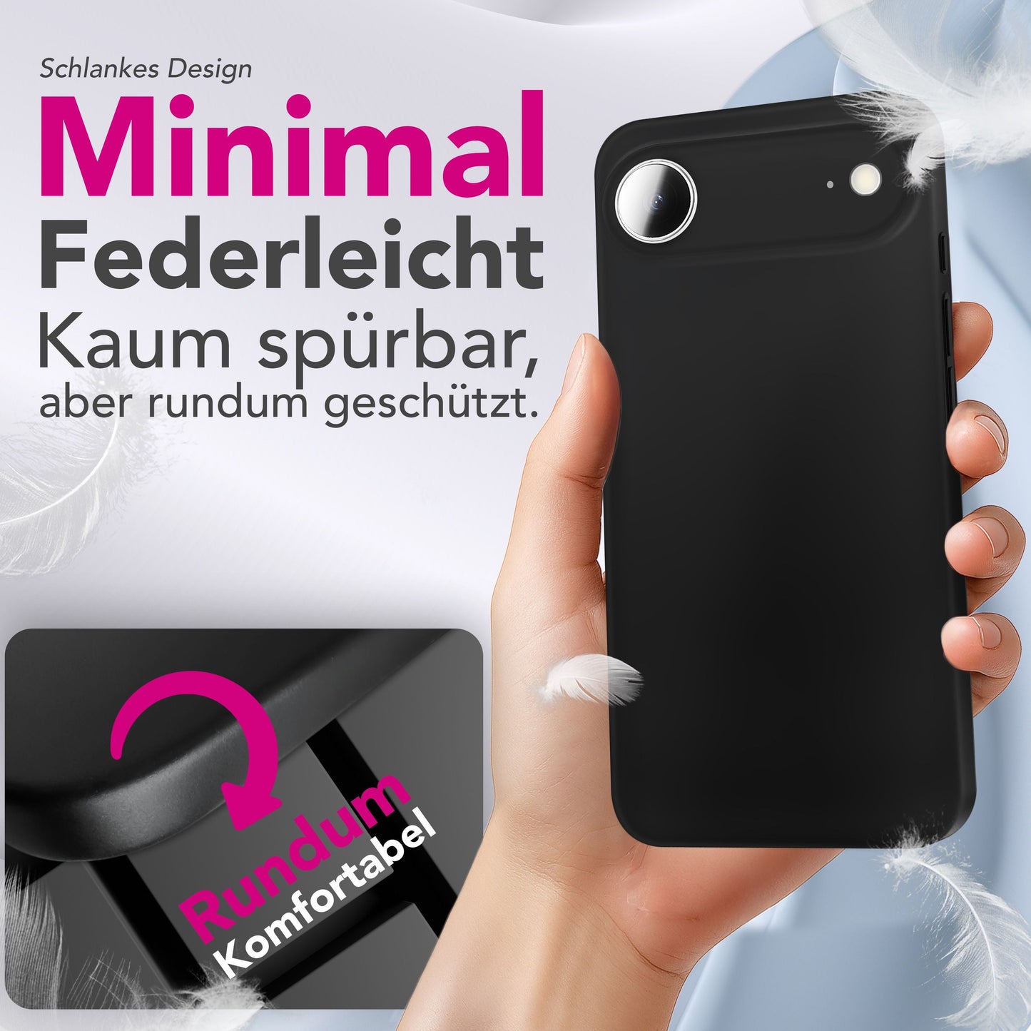 NALIA Ultra Slim Hardcase für iPhone 17 Air – Matt & 0.3mm Dünn – PHANTOM (Hauchdünnes Cover & Kamera-Vollschutz) – Marke aus Berlin