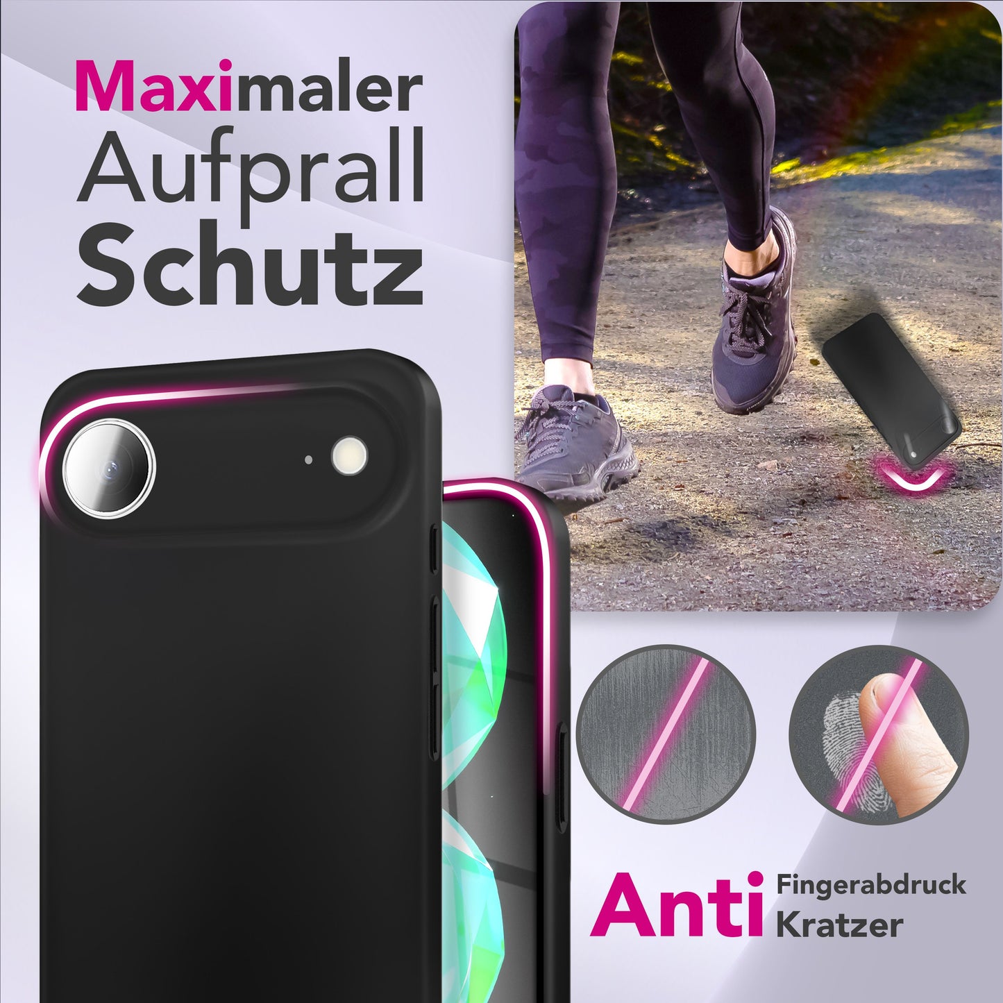 NALIA Ultra Slim Hardcase für iPhone 17 Air – Matt & 0.3mm Dünn – PHANTOM (Hauchdünnes Cover & Kamera-Vollschutz) – Marke aus Berlin
