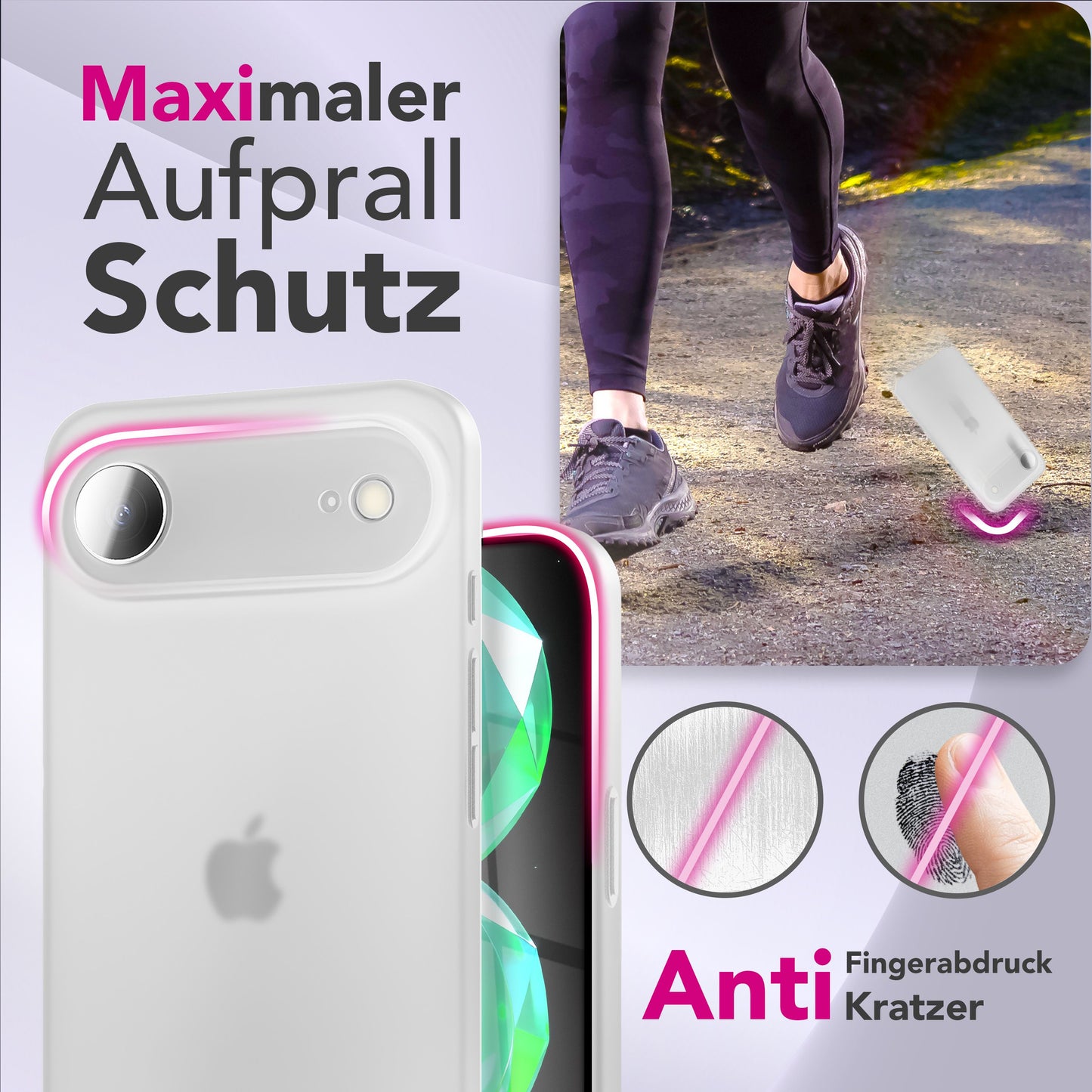 NALIA Ultra Slim Hardcase für iPhone 17 Air – Matt & 0.3mm Dünn – PHANTOM (Hauchdünnes Cover & Kamera-Vollschutz) – Marke aus Berlin