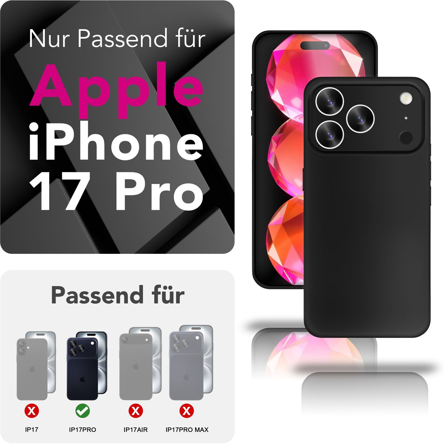 NALIA Ultra Slim Hardcase für iPhone 17 Pro – Matt & 0.3mm Dünn – PHANTOM (Hauchdünnes Cover & Kamera-Vollschutz) – Marke aus Berlin