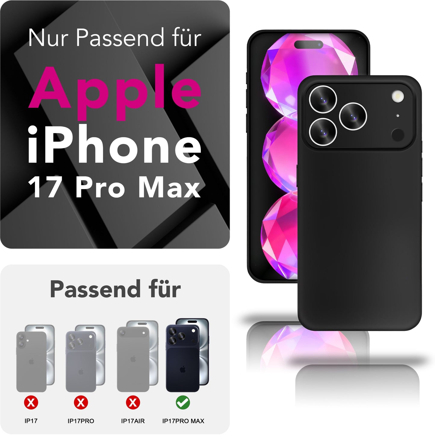 NALIA Ultra Slim Hardcase für iPhone 17 Pro Max – Matt & 0.3mm Dünn – PHANTOM (Hauchdünnes Cover & Kamera-Vollschutz) – Marke aus Berlin