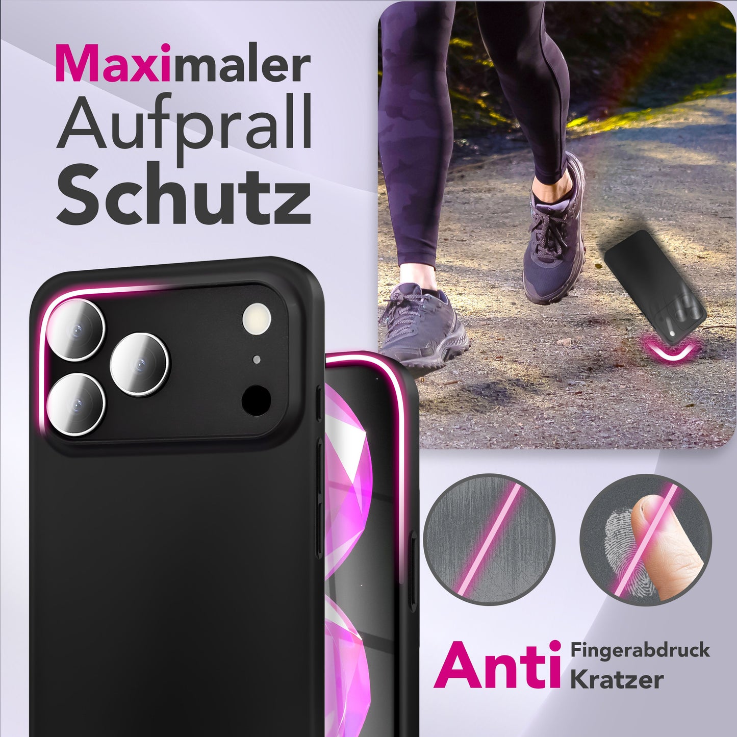 NALIA Ultra Slim Hardcase für iPhone 17 Pro Max – Matt & 0.3mm Dünn – PHANTOM (Hauchdünnes Cover & Kamera-Vollschutz) – Marke aus Berlin