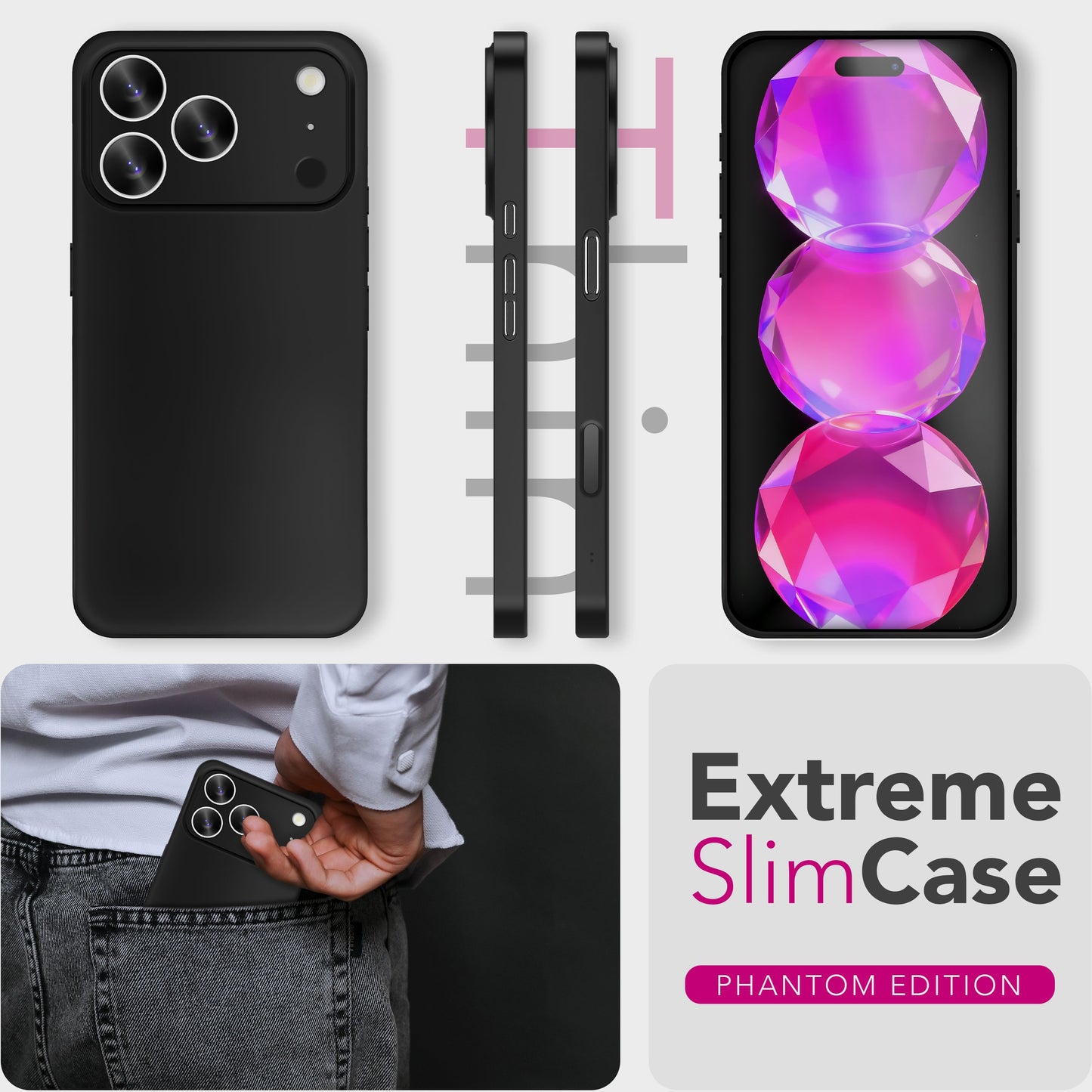 NALIA Ultra Slim Hardcase für iPhone 17 Pro Max – Matt & 0.3mm Dünn – PHANTOM (Hauchdünnes Cover & Kamera-Vollschutz) – Marke aus Berlin