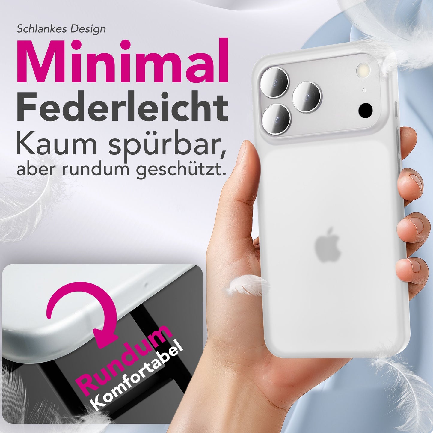 NALIA Ultra Slim Hardcase für iPhone 17 Pro Max – Matt & 0.3mm Dünn – PHANTOM (Hauchdünnes Cover & Kamera-Vollschutz) – Marke aus Berlin