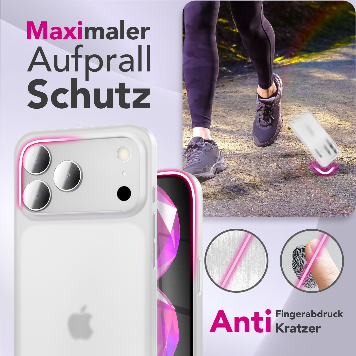 NALIA Ultra Slim Hardcase für iPhone 17 Pro Max – Matt & 0.3mm Dünn – PHANTOM (Hauchdünnes Cover & Kamera-Vollschutz) – Marke aus Berlin