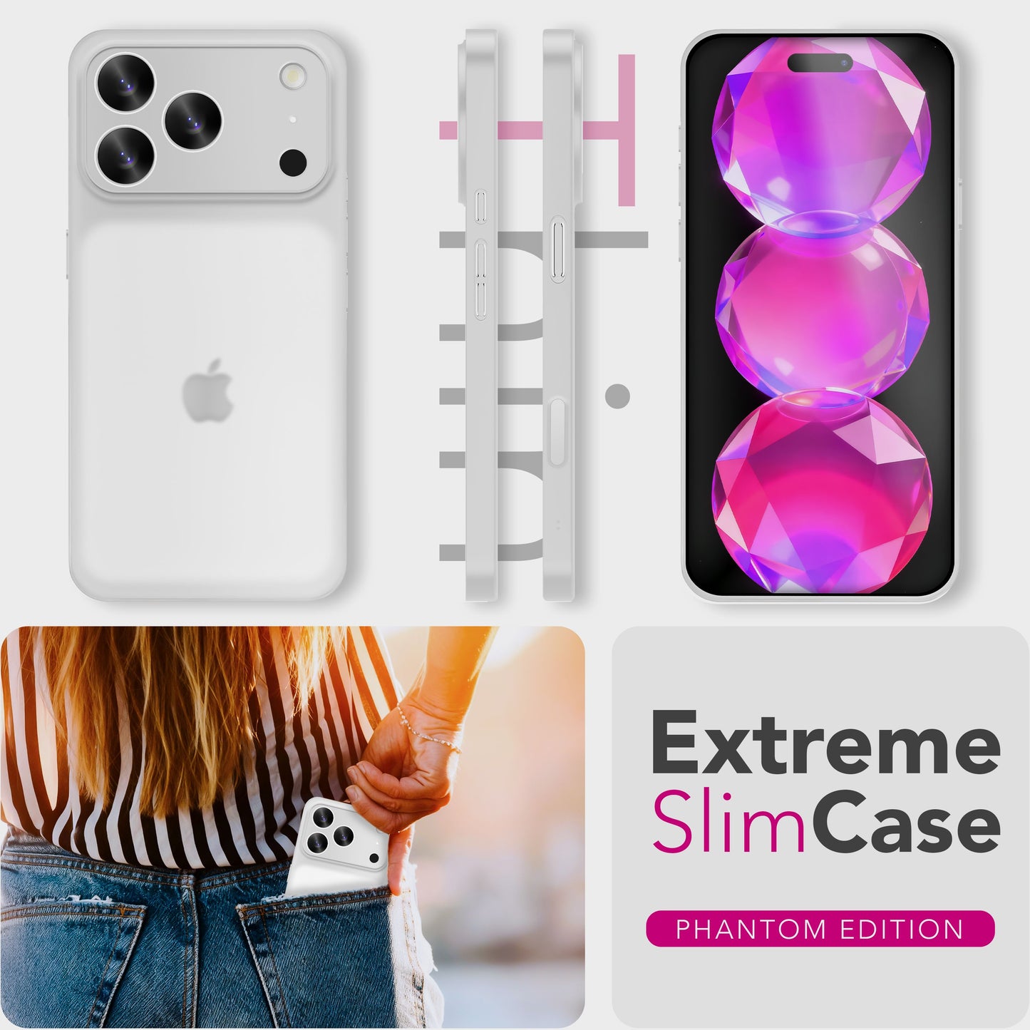 NALIA Ultra Slim Hardcase für iPhone 17 Pro Max – Matt & 0.3mm Dünn – PHANTOM (Hauchdünnes Cover & Kamera-Vollschutz) – Marke aus Berlin