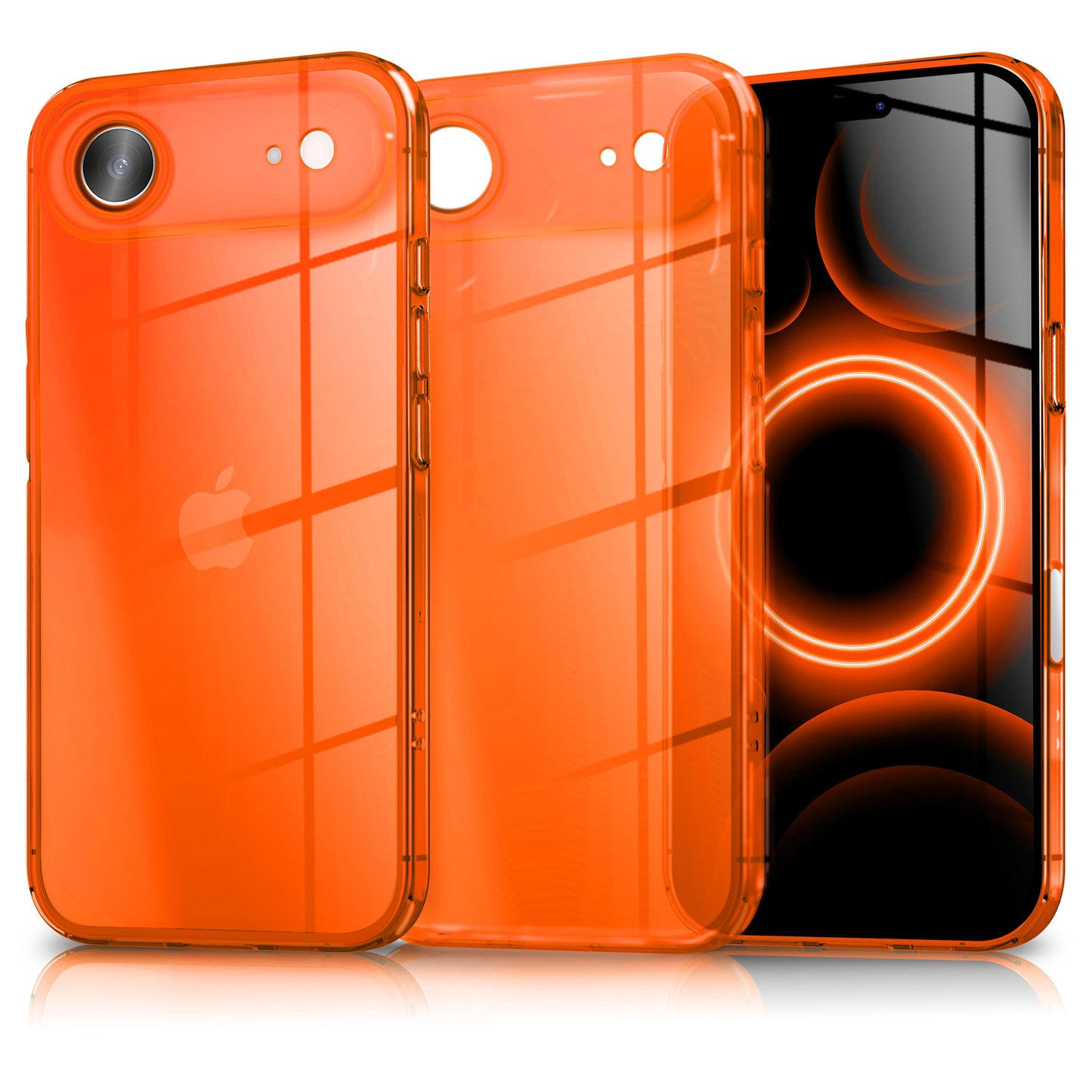 NALIA Neon Silikonhülle für iPhone 17 Air – Knallige Signal-Farbe & Linsenschutz – VIBE (Transparentes Case) – Marke aus Berlin