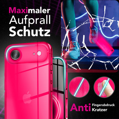 NALIA Neon Silikonhülle für iPhone 17 Air – Knallige Signal-Farbe & Linsenschutz – VIBE (Transparentes Case) – Marke aus Berlin