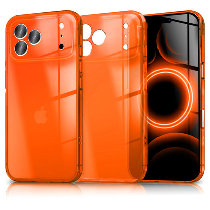 NALIA Neon Silikonhülle für iPhone 17 Pro – Knallige Signal-Farbe & Linsenschutz – VIBE (Transparentes Case) – Marke aus Berlin