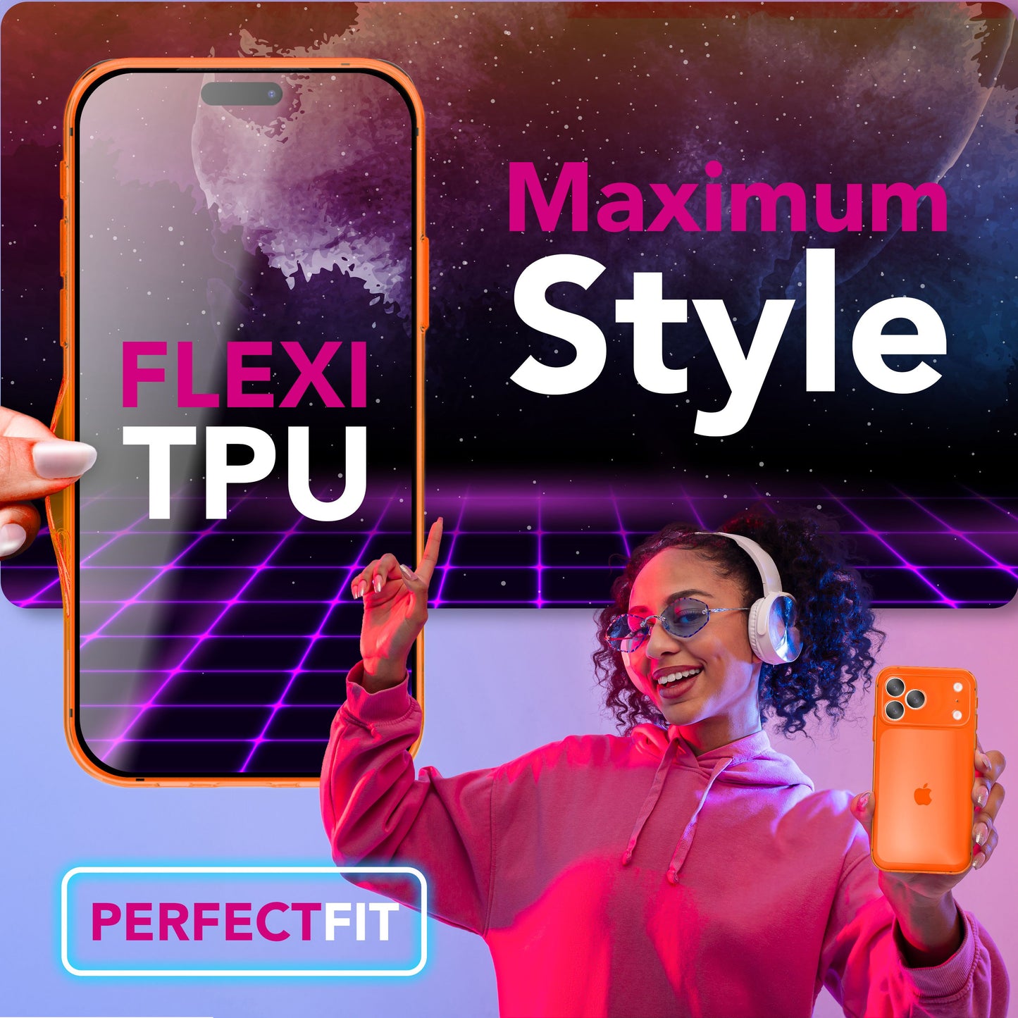 NALIA Neon Silikonhülle für iPhone 17 Pro Max – Knallige Signal-Farbe & Linsenschutz – VIBE (Transparentes Case) – Marke aus Berlin