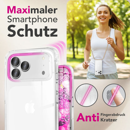 NALIA Handykette für iPhone 17 Pro Max – Transparentes Hybrid-Case & Band – HANGIT PRO (Anti-Gelb Rückseite & Verstellbar) – Marke aus Berlin