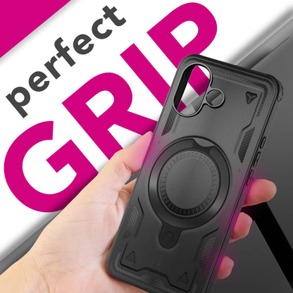 NALIA Magnetische Panzerhülle für iPhone 17 – Ring-Halterung 360° & MagSafe kompatibel – STORMGUARD (Outdoor Case) – Marke aus Berlin