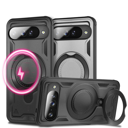 NALIA Magnetische Panzerhülle für Google Pixel 10 – Ring-Halterung 360° & MagSafe kompatibel – STORMGUARD (Outdoor Case) – Marke aus Berlin