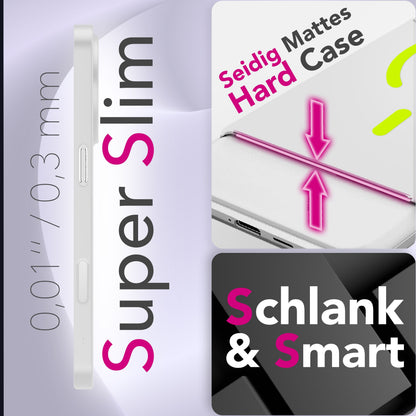 NALIA Ultra Slim Hardcase für iPhone 17 Pro Max – MagSafe Kompatibel & Nachleuchtender Ring – THINIX GLOW (Matt-Transparent & 0,3mm Dünn) – Marke aus Berlin