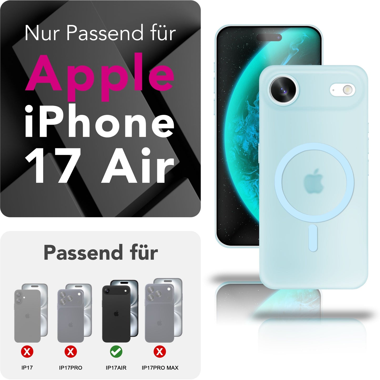NALIA Ultra-Slim Hardcase für iPhone 17 Air – MagSafe kompatibel & 0.3mm Dünn – THINIX (Matte Semi-Transparente Hülle) – Marke aus Berlin