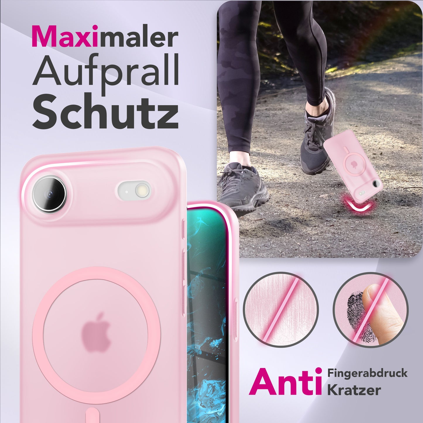 NALIA Ultra-Slim Hardcase für iPhone 17 Air – MagSafe kompatibel & 0.3mm Dünn – THINIX (Matte Semi-Transparente Hülle) – Marke aus Berlin