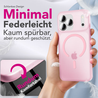 NALIA Ultra-Slim Hardcase für iPhone 17 Pro – MagSafe kompatibel & 0.3mm Dünn – THINIX (Matte Semi-Transparente Hülle) – Marke aus Berlin