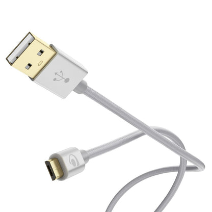NALIA 1m Micro USB Kabel, Stabiles Nylon umflochtenes Sync Handy High Speed Ladekabel/ Datenkabel kompatibel mit z.B. Android Smartphones, Samsung, Huawei, HTC, LG, Sony, Nokia etc. - Silber