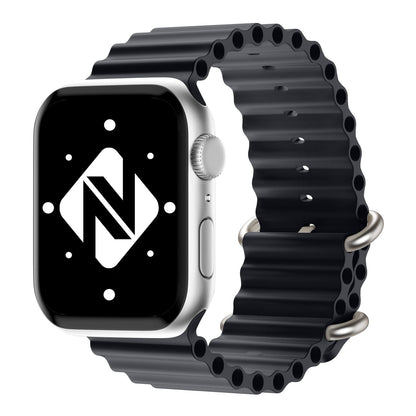 NALIA Smart Watch Armband OCEAN Style kompatibel mit Apple Watch SE & Series 8/7/6/5/4/3/2/1, 38mm 40mm 41mm, iWatch Sport Uhr Ersatzarmband Damen & Herren, Silikon Wasserfest