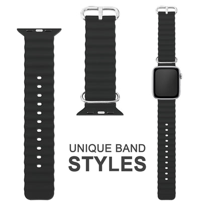 NALIA Smart Watch Armband OCEAN Style kompatibel mit Apple Watch SE & Series 8/7/6/5/4/3/2/1, 38mm 40mm 41mm, iWatch Sport Uhr Ersatzarmband Damen & Herren, Silikon Wasserfest