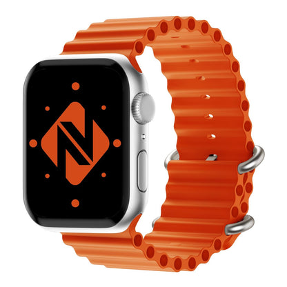 NALIA Smart Watch Armband OCEAN Style kompatibel mit Apple Watch SE & Series 8/7/6/5/4/3/2/1, 38mm 40mm 41mm, iWatch Sport Uhr Ersatzarmband Damen & Herren, Silikon Wasserfest