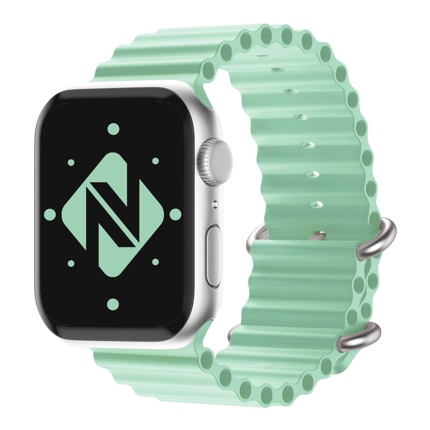 NALIA Smart Watch Armband OCEAN Style kompatibel mit Apple Watch SE & Series 8/7/6/5/4/3/2/1, 38mm 40mm 41mm, iWatch Sport Uhr Ersatzarmband Damen & Herren, Silikon Wasserfest