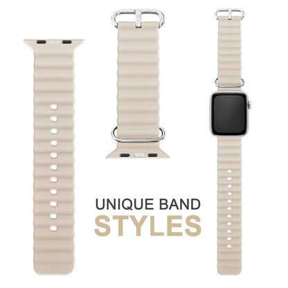 NALIA Smart Watch Armband OCEAN Style kompatibel mit Apple Watch Ultra/SE & Series 8/7/6/5/4/3/2/1, 42mm 44mm 45mm 49mm, iWatch Sport Uhr Ersatzarmband Damen Herren, Silikon Riemen