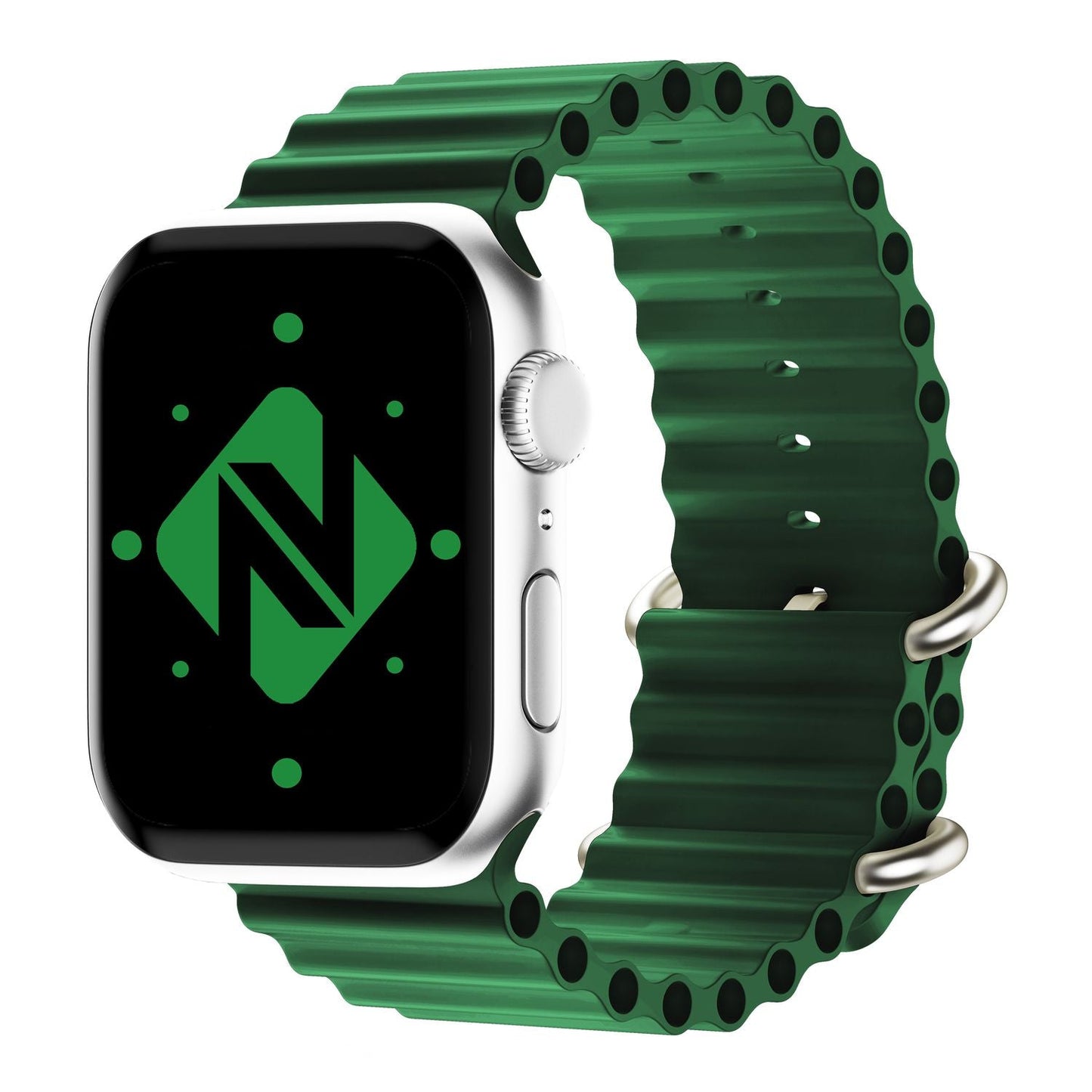 NALIA Smart Watch Armband OCEAN Style kompatibel mit Apple Watch Ultra/SE & Series 8/7/6/5/4/3/2/1, 42mm 44mm 45mm 49mm, iWatch Sport Uhr Ersatzarmband Damen Herren, Silikon Riemen