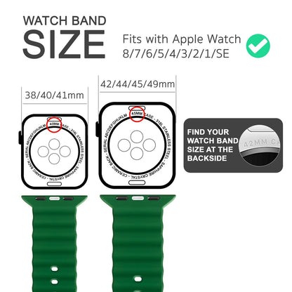 NALIA Smart Watch Armband OCEAN Style kompatibel mit Apple Watch Ultra/SE & Series 8/7/6/5/4/3/2/1, 42mm 44mm 45mm 49mm, iWatch Sport Uhr Ersatzarmband Damen Herren, Silikon Riemen