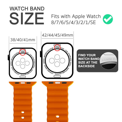 NALIA Smart Watch Armband OCEAN Style kompatibel mit Apple Watch Ultra/SE & Series 8/7/6/5/4/3/2/1, 42mm 44mm 45mm 49mm, iWatch Sport Uhr Ersatzarmband Damen Herren, Silikon Riemen