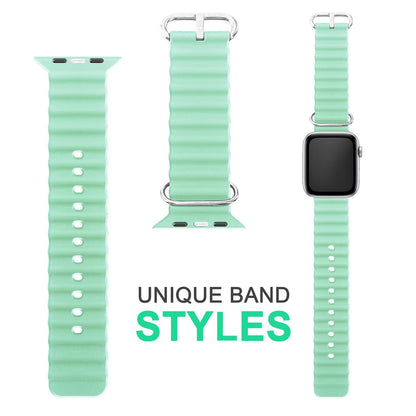NALIA Smart Watch Armband OCEAN Style kompatibel mit Apple Watch Ultra/SE & Series 8/7/6/5/4/3/2/1, 42mm 44mm 45mm 49mm, iWatch Sport Uhr Ersatzarmband Damen Herren, Silikon Riemen