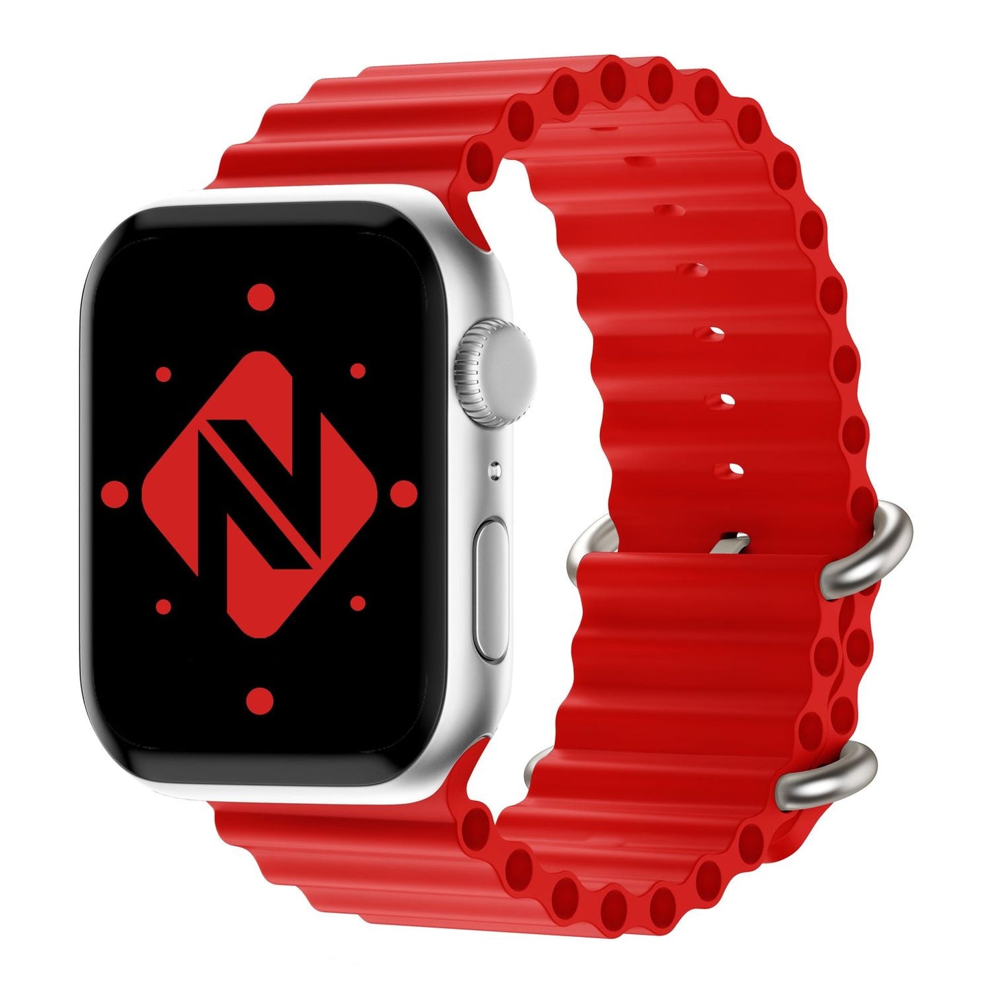 NALIA Smart Watch Armband OCEAN Style kompatibel mit Apple Watch Ultra/SE & Series 8/7/6/5/4/3/2/1, 42mm 44mm 45mm 49mm, iWatch Sport Uhr Ersatzarmband Damen Herren, Silikon Riemen