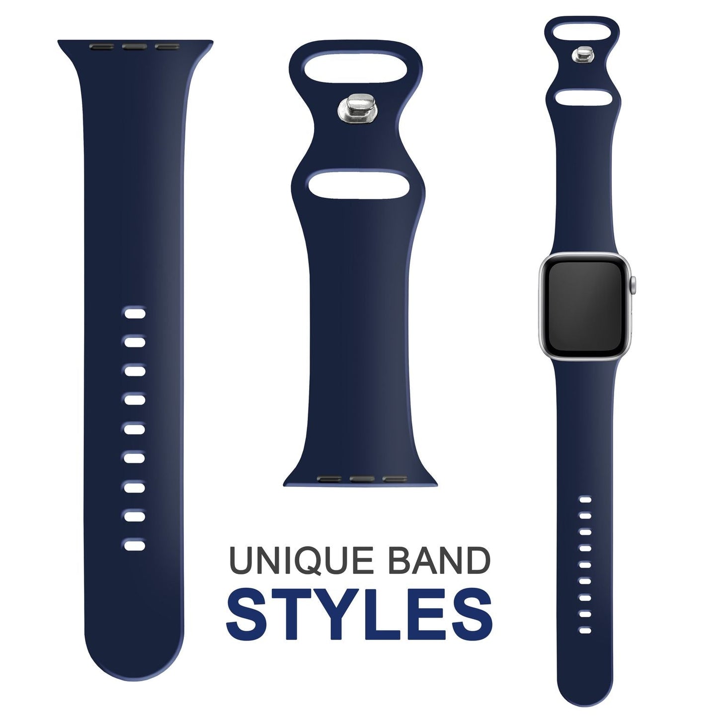 NALIA Silikon Smart-Watch Ersatzarmband kompatibel mit Apple Watch Armband SE & Series 8/7/6/5/4/3/2/1, 38mm 40mm 41mm, iWatch Fitnessuhr Sportarmband Damen & Herren